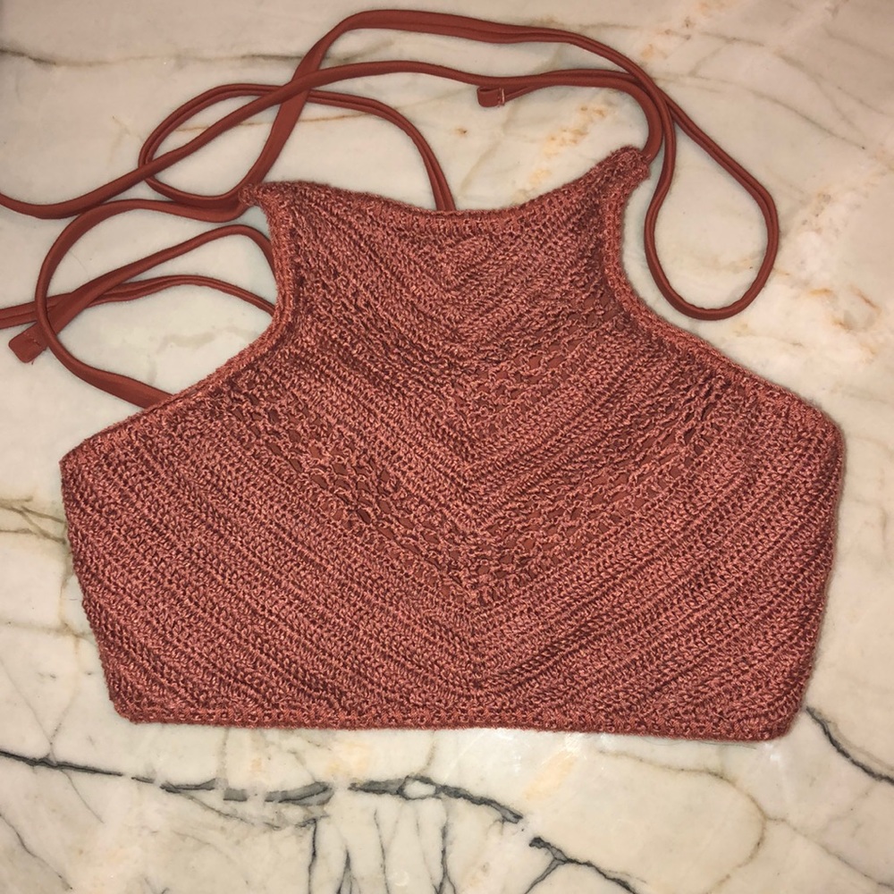 halter swim top